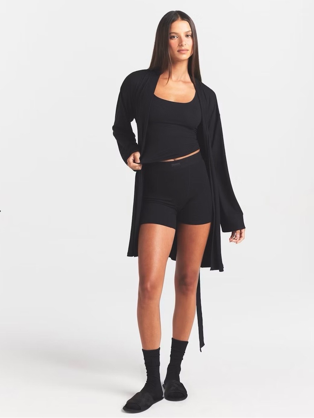 Skims Ribbed Lounge Robe - XS NWT - Picture 7 of 11